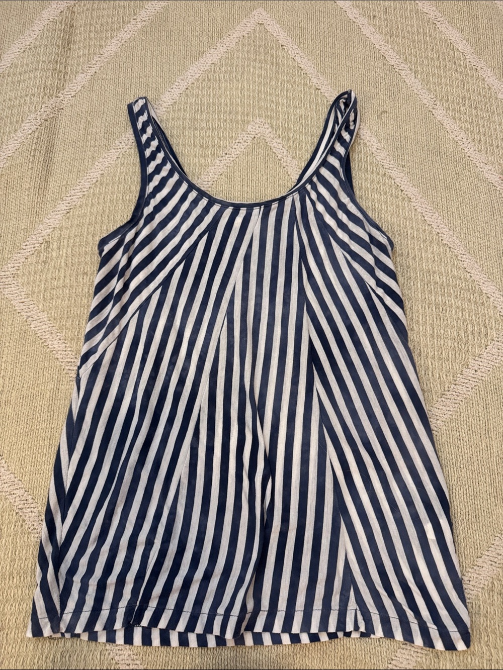 J.Crew Blue White Striped Swing Tank Top Small Nautical